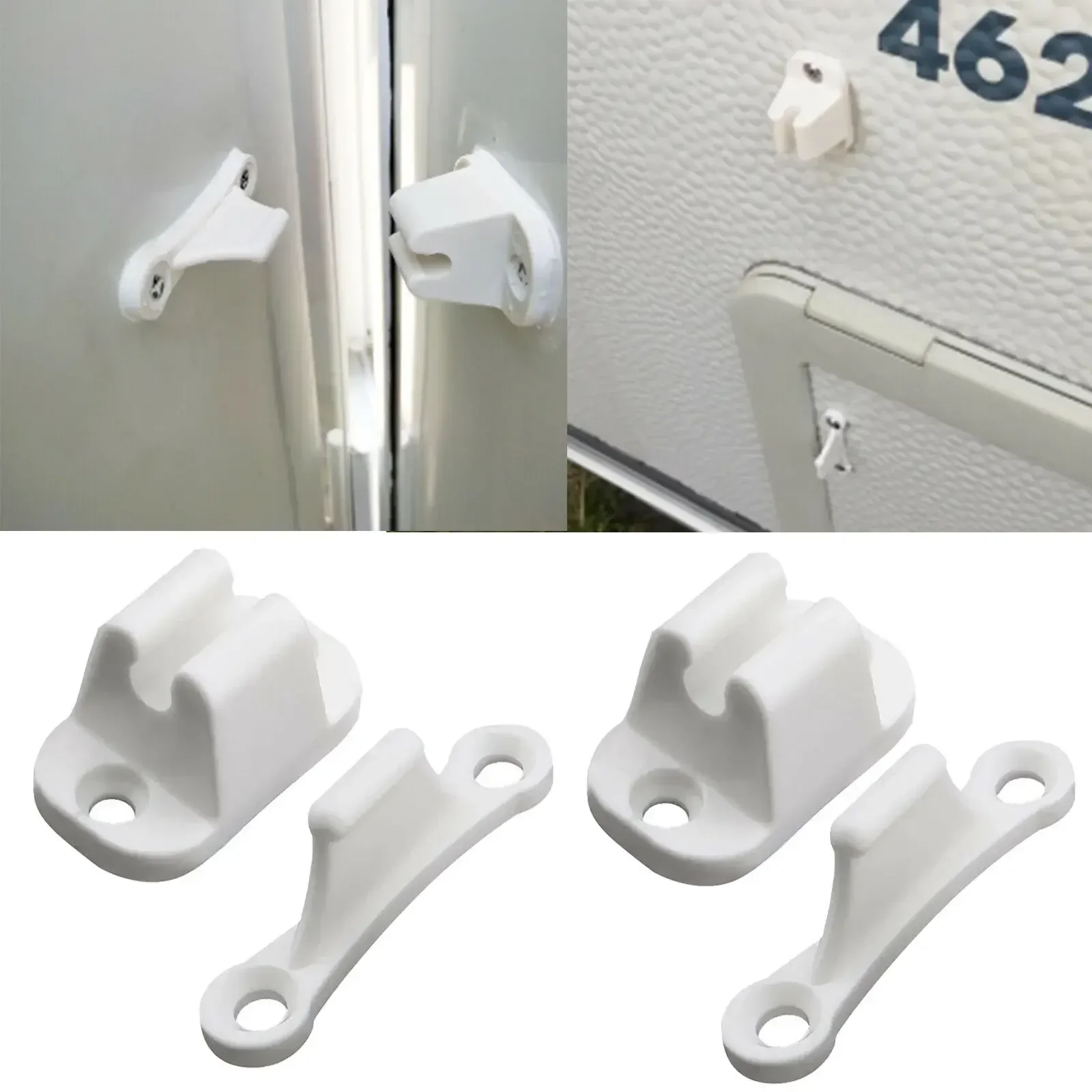 Rv Door Retainer Kit Magnetic Door Catch Tailgate Door Holder Auto Caravan Or Motorhome White Plastic Main Door Catch Campers Accessories Retainer Holder Door Retainer Catches
