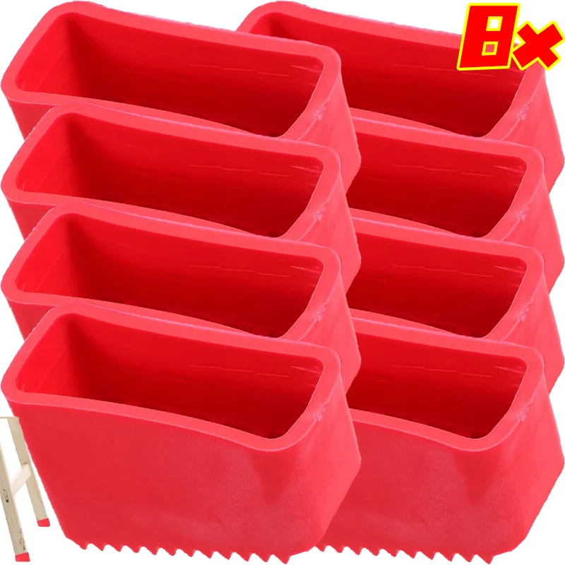 1/8 unidades de almohadillas antideslizantes de goma para pies de escalera, protectores de repuesto para peldaños, cubiertas para patas de escalera, acolchado para escaleras