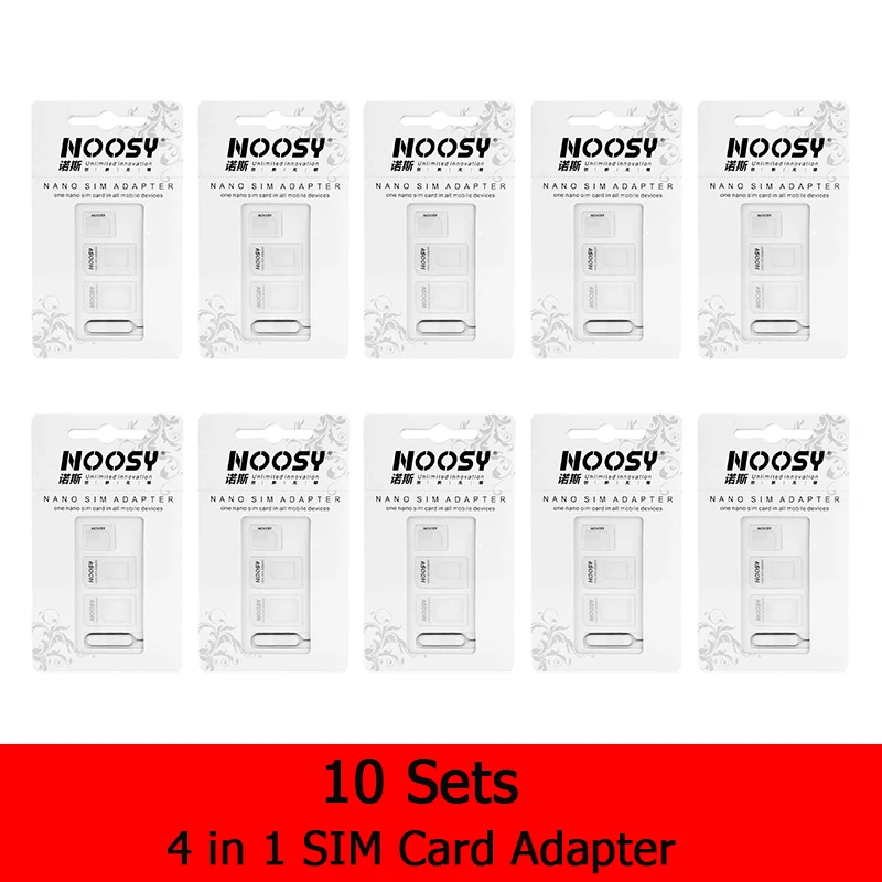 

10 комплектов, адаптер для SIM-карты, стандартный комплект преобразователей 4 в 1, Стандартный преобразователь Nano Micro со стальным штифтом для извлечения лотка для смартфона