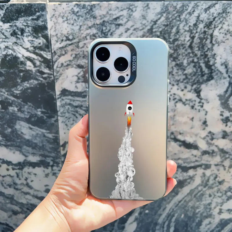 Saturn Niedliche Astronauten-Planeten-Weltraum-Handyhülle für iPhone 14 13 12 Mini Pro Max 17 16 15 11 Pro Max Plus Stoßfeste Laser-Cover – Detail 5