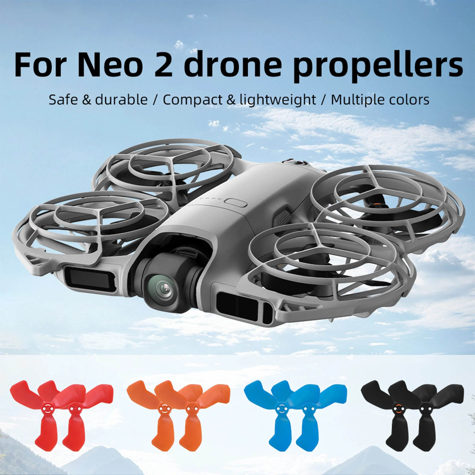 나사와 드라이버가 포함된 2쌍의 소품 날개, DJI Neo 2 드론 액세서리용 저소음 날개 교체 블레이드