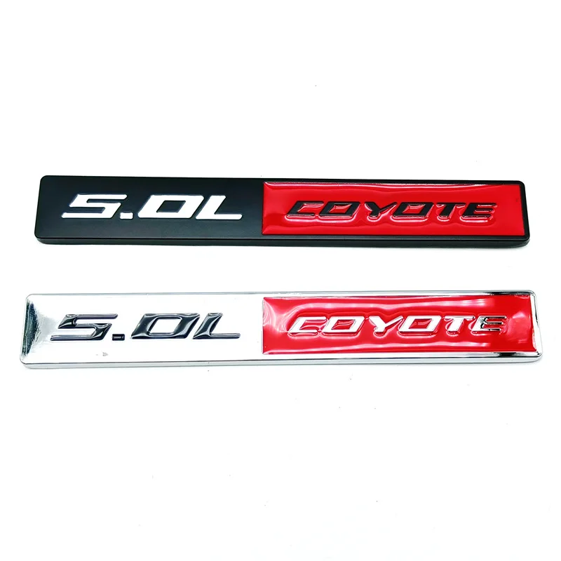 Car Rear Trunk Badge Sticker Fender Side Emblem 5.0L Coyote Logo Per Ford Mustang Focus Mondeo Fiesta F150 Ranger Fusion Kuga