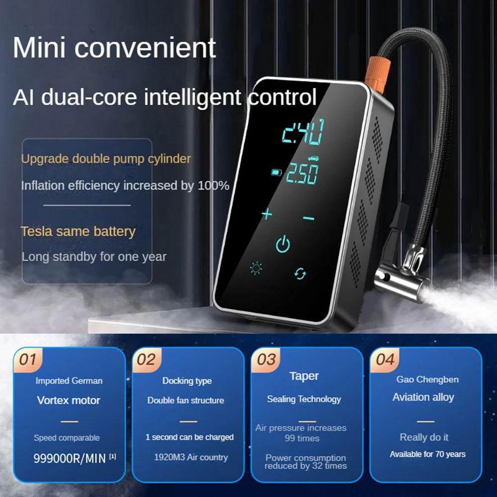 120W Portable Car Air Compressor 150PSI Wireless Digital Touch