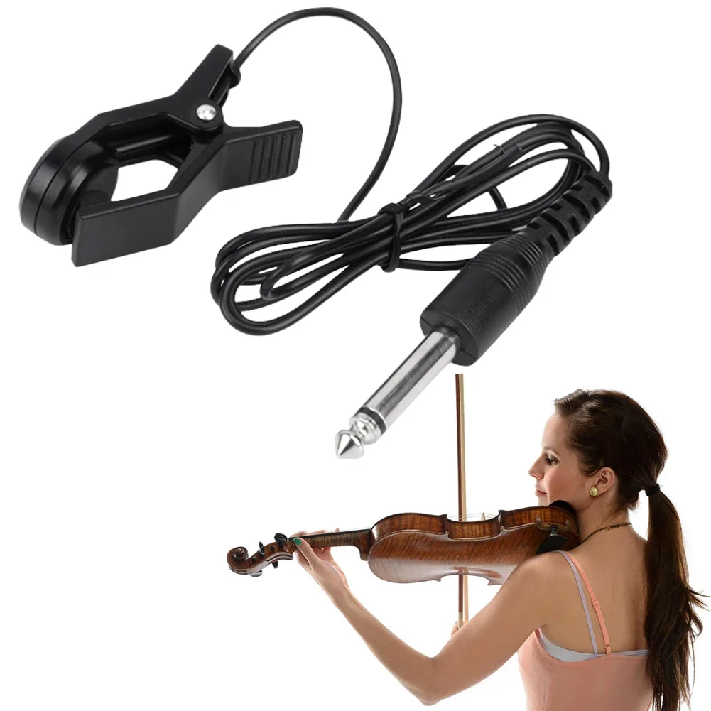 Acoustic Guitar Pickup 6.35mm Universal Clip On Tuner Amplifier
