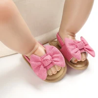 Baby Girls Summer Sandals with Bow Soft Sole Newborn Toddler First Walker Crib Dress Shoes 3