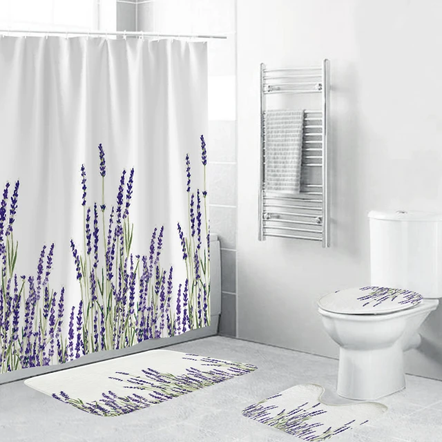 Cortinas de ducha impermeables y antimoho para baño, accesorios de baño de  poliéster con estampado Simple oculto - AliExpress