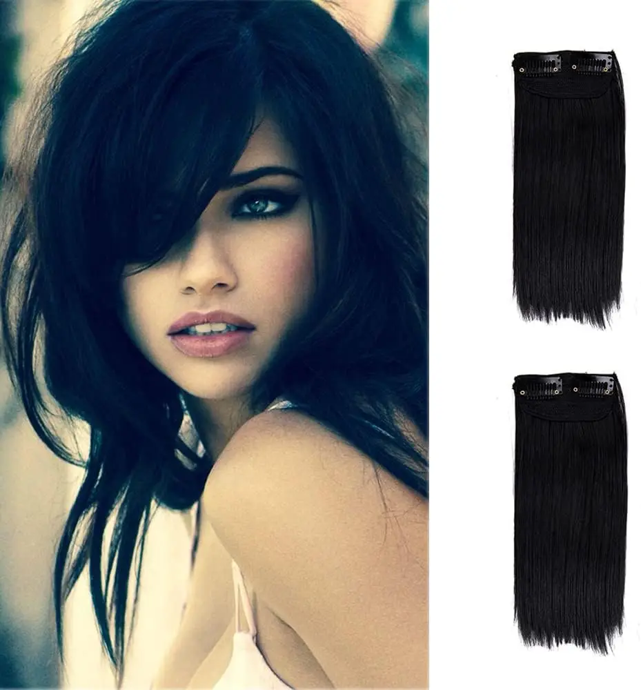 

Thick Straight Hairpieces Adding Extra Hair Volume Clip in Hair Extensions for Short Hair Invisible Fluffy Hair Pieces Hair Pad