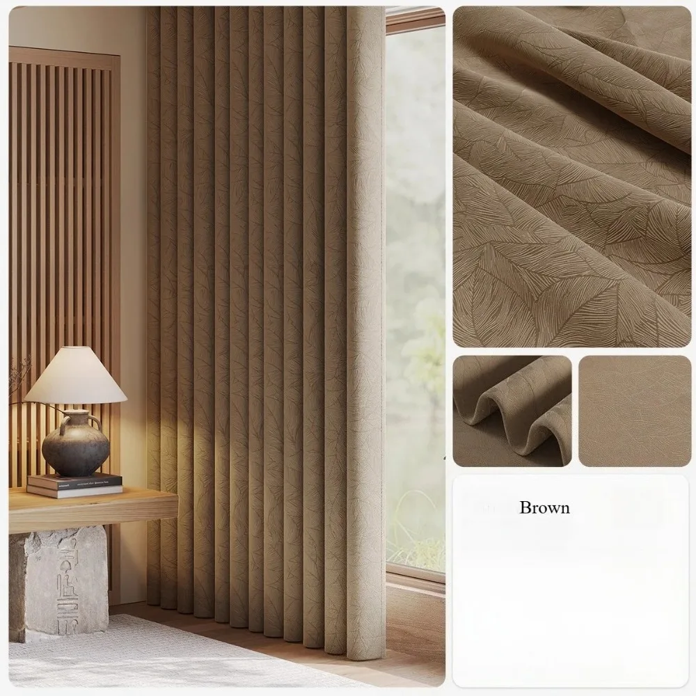Thermal Insulation Curtains for Bedroom Chenille Fabric Sun Protection Light Blocking French Retro Melon Pattern High End Drapes