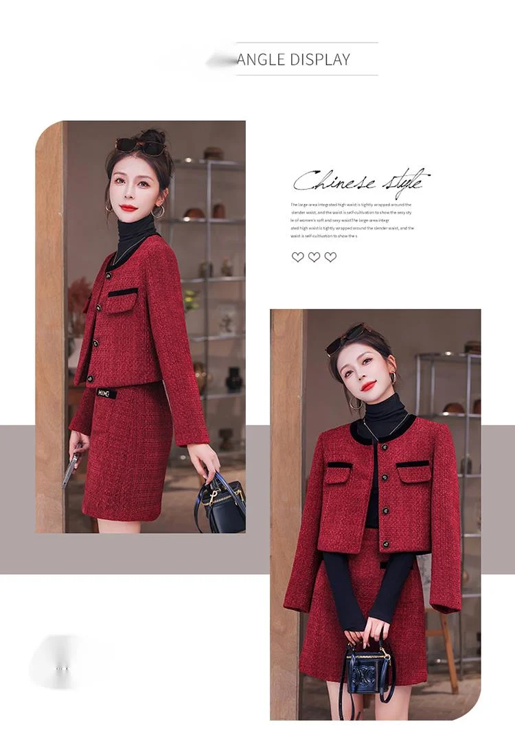 [Nuovo] 2024 Autunno Xiaoxiang Moda Piccolo Cappotto Gonna A-line Corto Due Pezzi Set con 20 Capelli_voghion.com