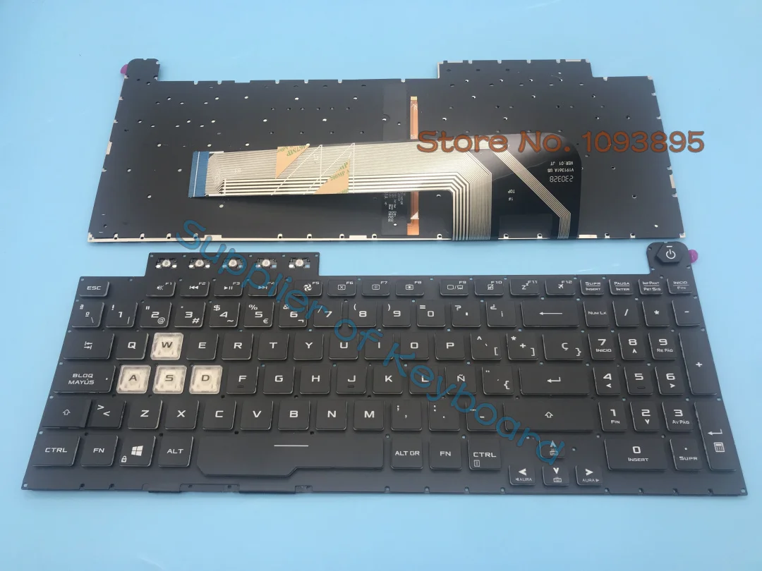 Teclado Portátil para Asus Tuf Gaming A15 Tuf506 Tuf506i Tuf506ih Tuf506iv Inglês Latim Espanhol Rgb Backlit Novo - Imagem 3