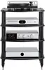 Four Shelf Audio Rack, Media Stand, and Components Cabinet 4 Shelf Black 4