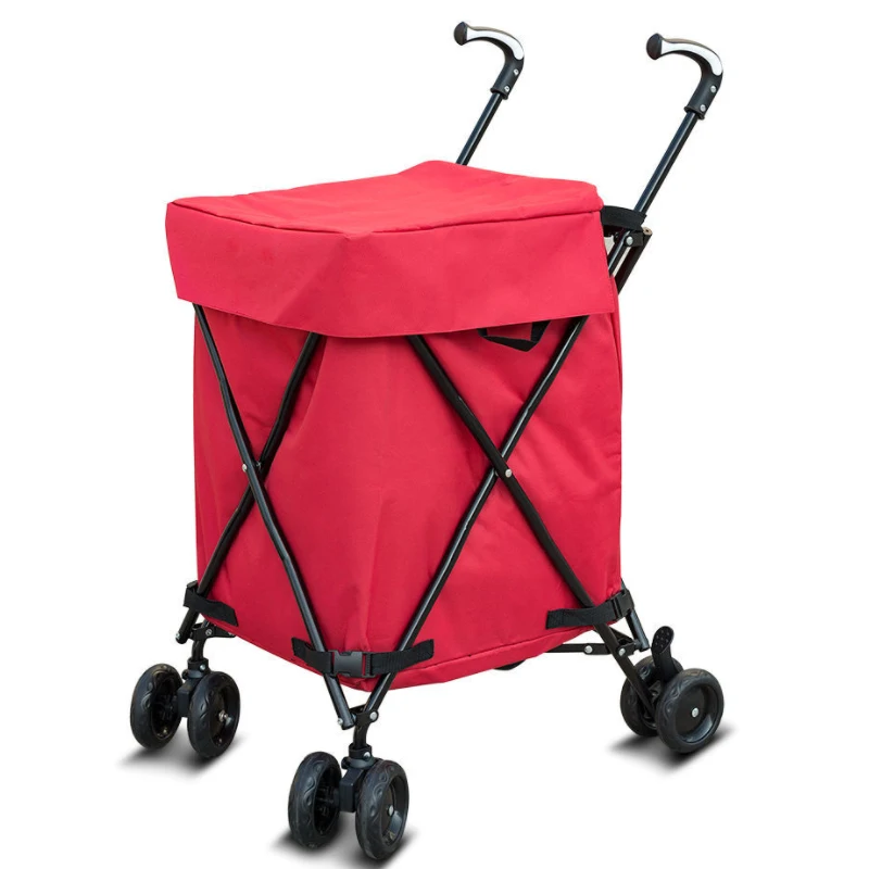 Grocery Push Cart With Folding Ability Small Size Shopping Cart