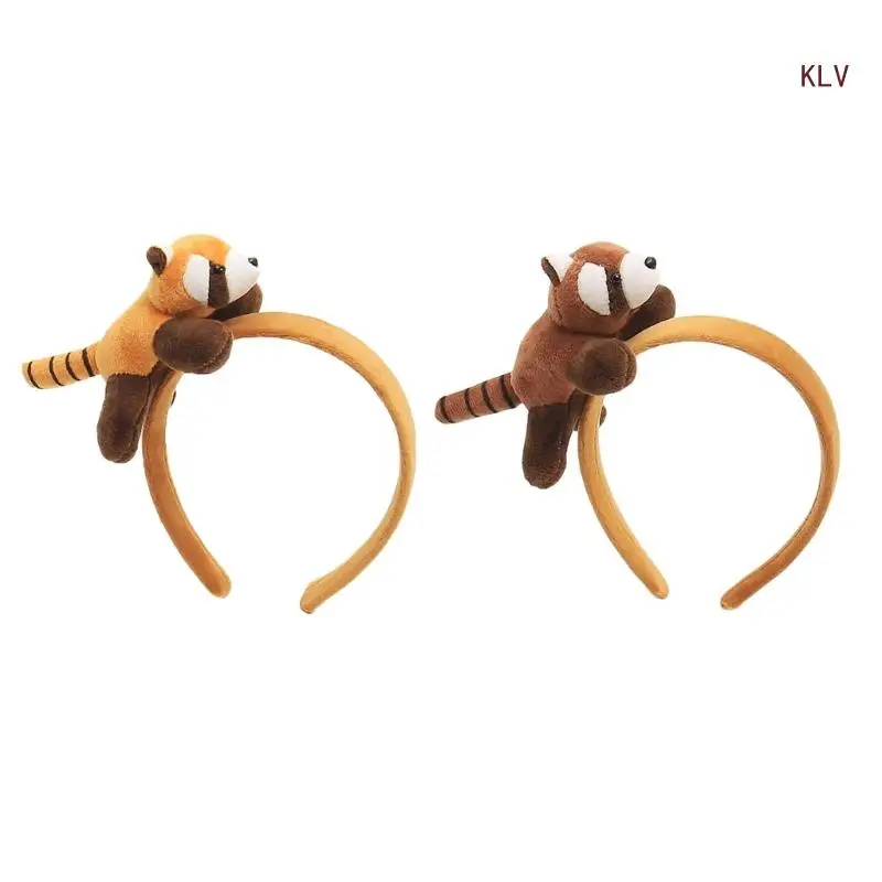 

Cartoon Plush Hairhoop Lovely Raccoon Hairband Music Festival Hairband Party Headwear Adult Girl Headband