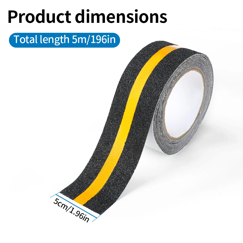 Durable Waterproof Anti-Slip Safety Grip Tape for Stairs and Floors, 5M Roll