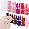 Baking Free Toe Nail Sticker Wraps Solid Color Full Cover Foot Stickers Adhesive Decals Toenail Polish Strips DIY Foot Decals 1