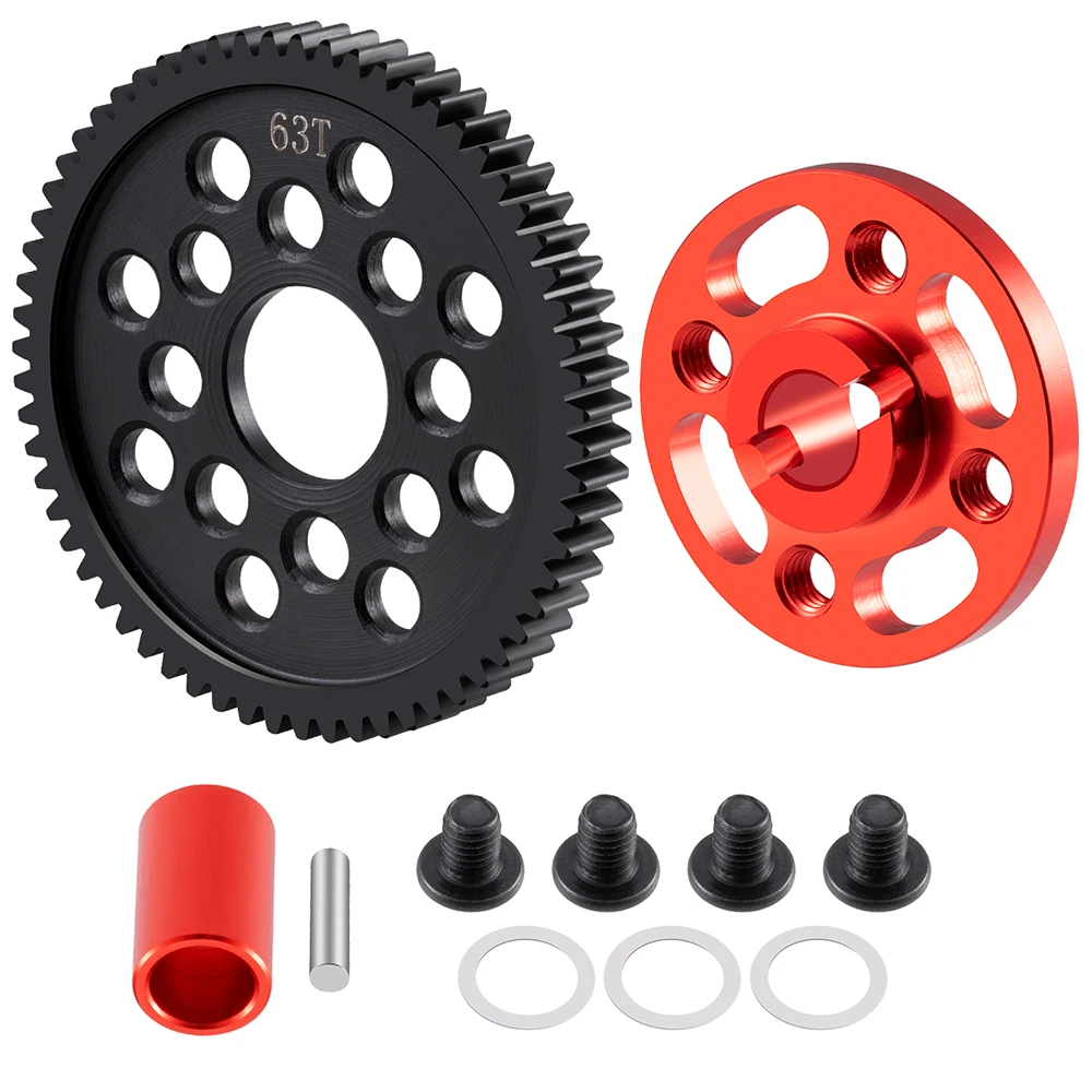 YEAHRUN Stahl 63/64/66/71T Stirnrad und Getriebehalterung Hochgeschwindigkeitsgetriebesatz für Tamiya TT-02 TT02 1/10 RC Car Upgrade-Teile – Detail 3