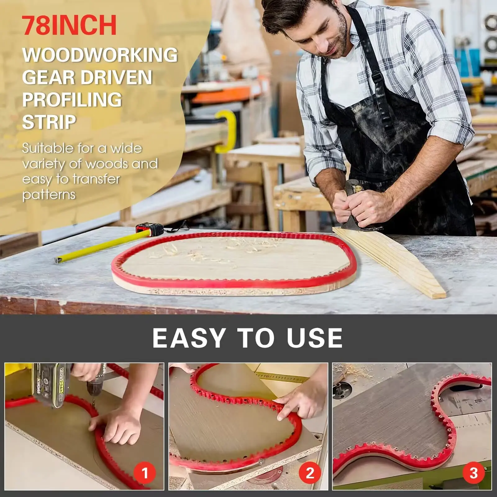 Enhanced Woodworking Flexible Curve Template Guide