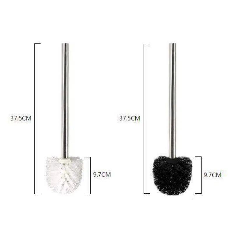 Stainless Steel Simple Bathroom Toilet Brush Wc Kitchen Cleaning Brush Silver Toilet Scrubber Bathroom Sanitary Cleaning Supplie images - 6