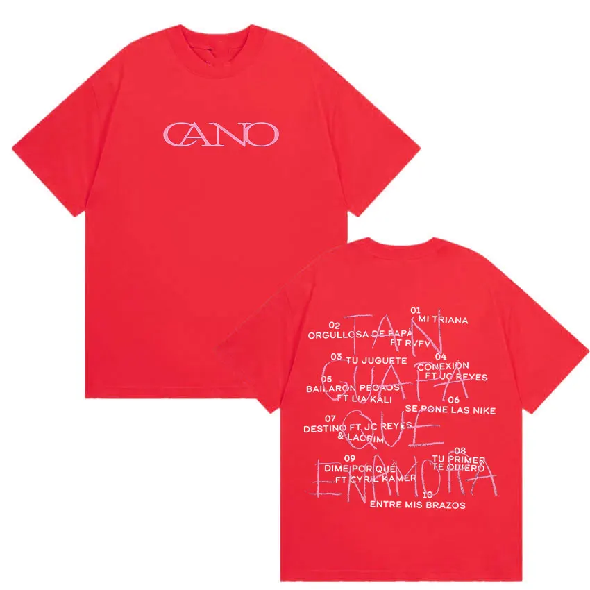 Cano Triana Tan Guara Que Enamopa Tour 2025 앨범 그래픽 T 셔츠 남성용 빈티지 고품질 패션 오버 사이즈 코튼 티셔츠