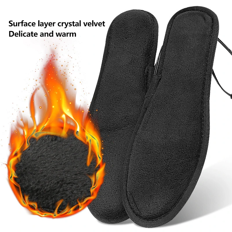 USB Heated Shoe Insoles Electric Heated Shoes Pad Washable Rechargeable Foot Warmer for Skiing Hiking