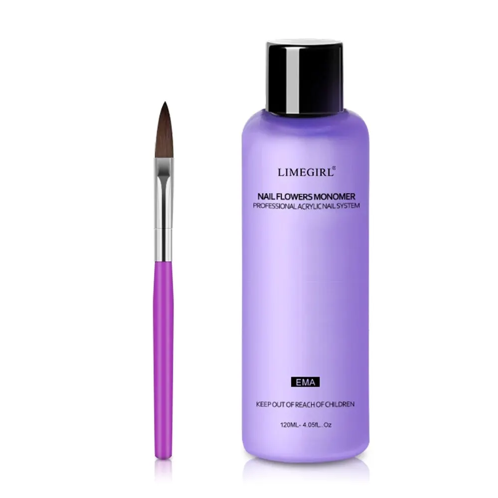 Nail Powder Manicure Tools Nail Acrylic Liquid Acrylic Nail Powder Nail Tools 120ml/240ml Acrylic Liquid Crystal Nail Supplies Comes With Professional Dipping Carving Nail Art Extension Acrylic Powder Brush