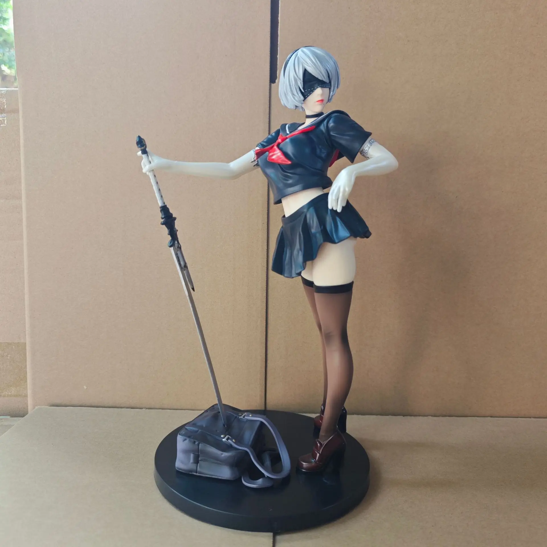 thumbnail image 1 of Anime NieR Automata YoRHa No.2 Type B 2B School Uniform Ver. PVC Action Figure Sexy Girls Statue Collectible Model Toys Doll, 1 of 4