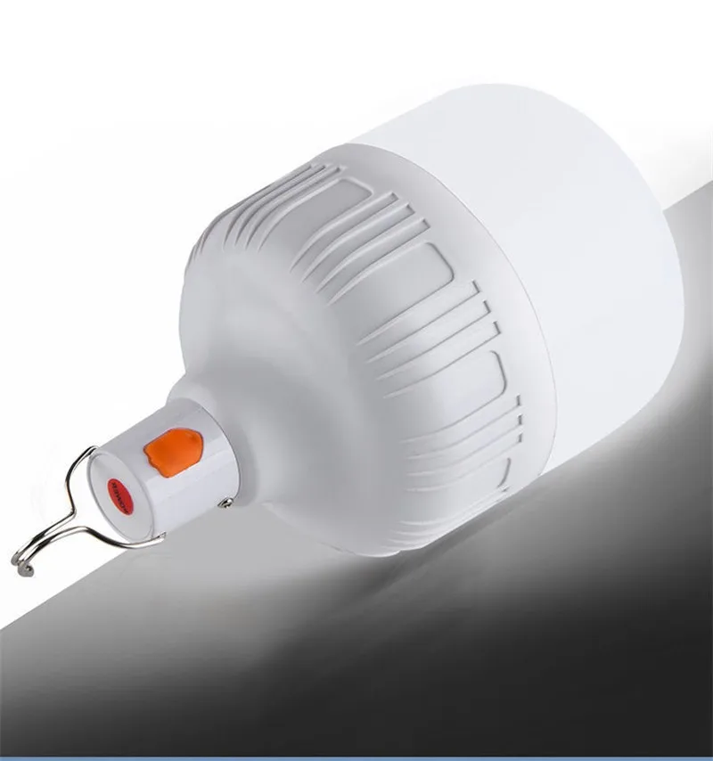 USB 충전식 LED 전구 40W/60W/80W 야외 비상 ight 후크 캠핑 낚시 휴대용 랜턴 밤 ight