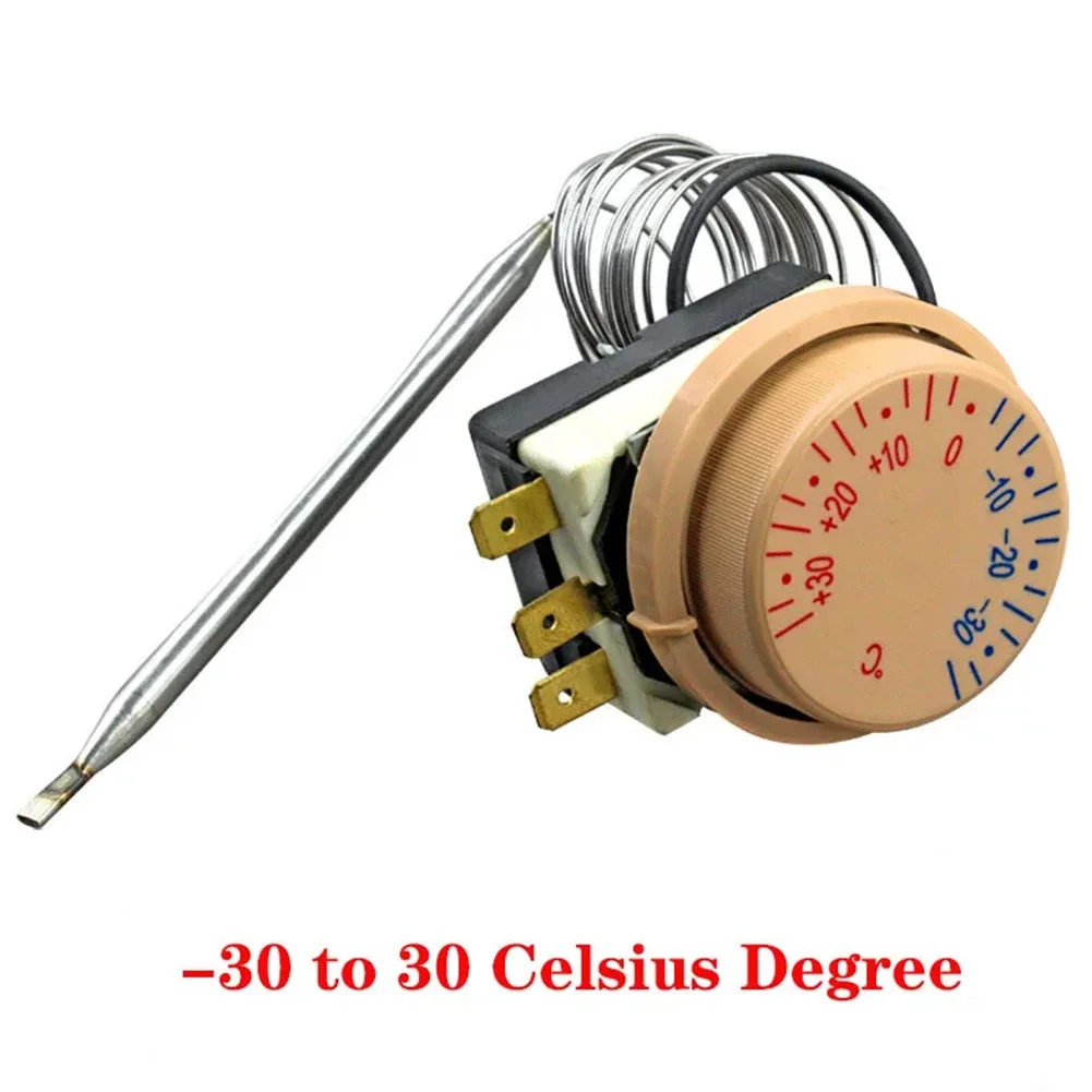 1 pièce -30 à 30 ℃ Thermostat de réfrigérateur, interrupteur de température mécanique AC 250V 16A, interrupteur de contrôle de température du réfrigérateur 1 1 pièce -30 à 30 ℃ Thermostat de réfrigérateur, interrupteur de température mécanique AC 250V 16A, interrupteur de contrôle de température du réfrigérateur 1