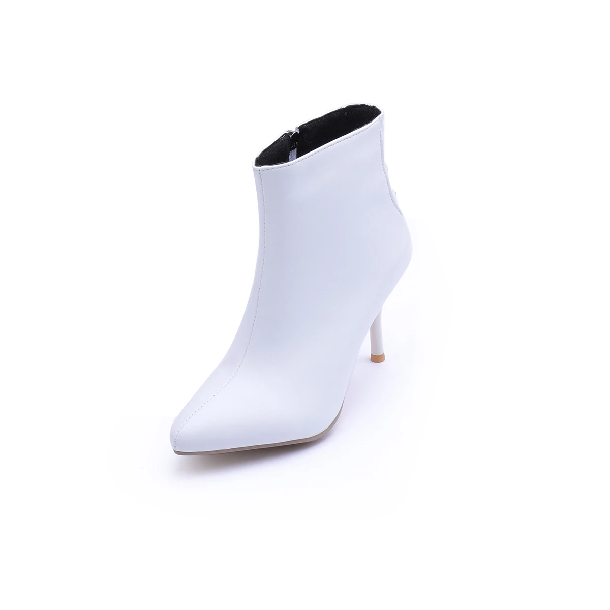 Rote Damenstiefel, kurze Stiefel, weiß, schwarz, elegantes Damengeschenk, luxuriöser Designer-Stil, neue Damen-Stiefeletten für Herbst und Winter, hohe Absätze, spitzer Zehenbereich, Stiletto-Absatz, Reißverschluss-Sti – Detail 17