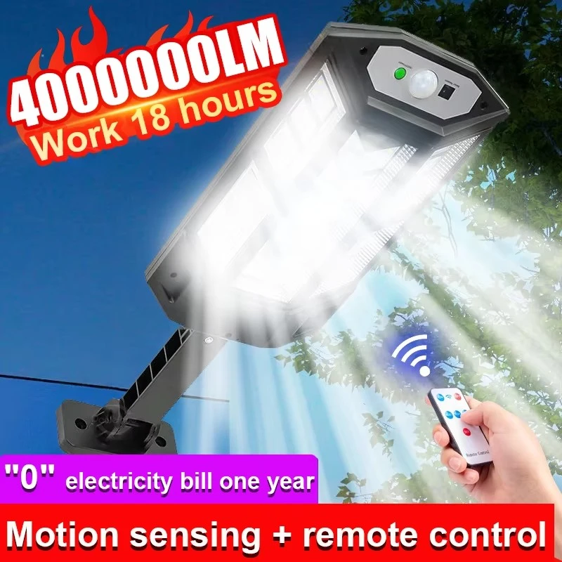 Newest Solar LED Lights 40000LM Outdoor Solar Lamp Motion Sensor 4 Mode Waterproof IP65 Garden Light Street Yard Lanter solar lamp