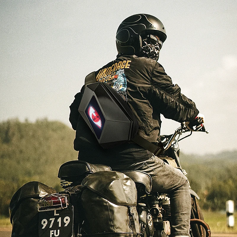 LED Smart Display Men Chest Bag Motorcycle Cycling Bag Travel