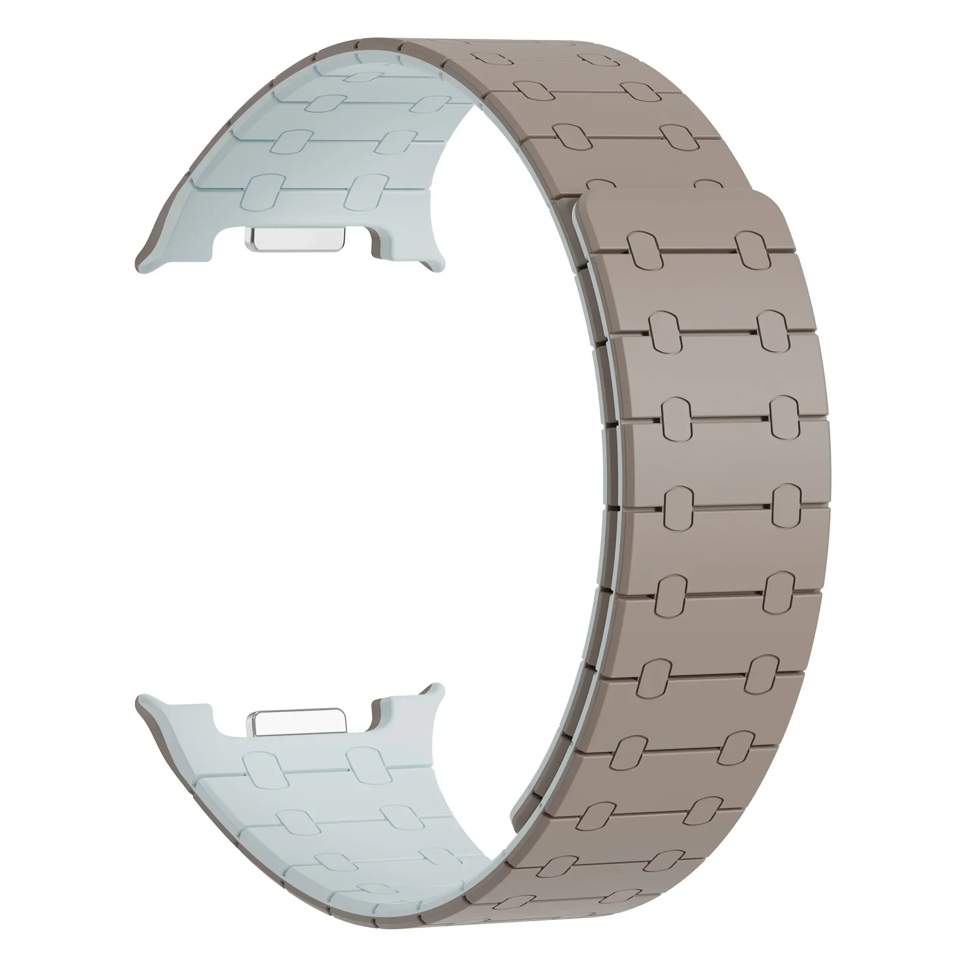 Magnetic Loop Silicone Sport Strap with Curved End Bracelet - No Gaps Design