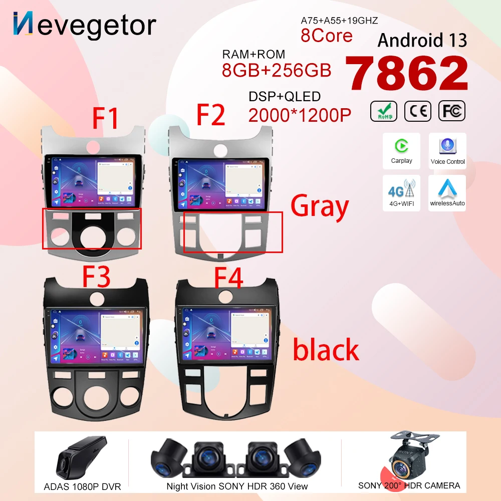 7862 Android 13 Multimedia Car Player Screen Per Kia Cerato 2 Td 2008 - 2013 Car Dvd Radio Stereo 5G Wifi Navigazione Gps Carplay