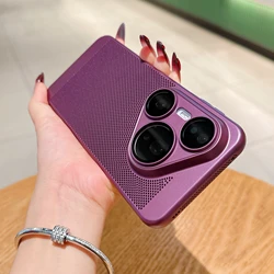 Enhanced Slim Cooling Case with Lens Protection - Matte Finish Cover for Huawei P60 Art (Plum)