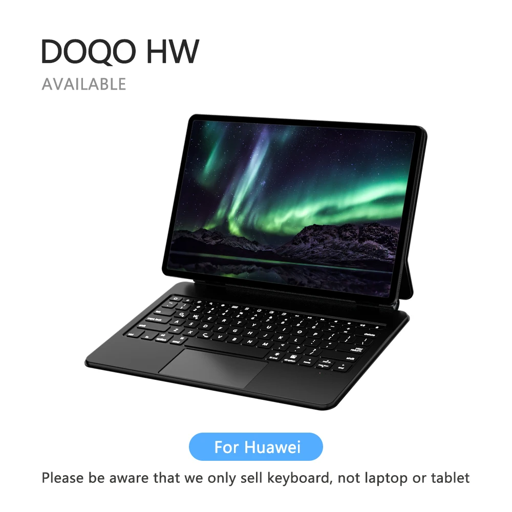 DOQO HW: Для Huawei MatePad 11 дюймов (2021 дюйма) /MatePad Pro 11/MatePad Pro 12,6/MatePad 11 дюймов (2023 дюйма), чехол для клавиатуры, 7-цветная подсветка Ke