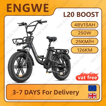 ENGWE L20 Boost Bicicletta elettrica Motore 250W Batteria 48V13AH Portata 126KM Bici elettrica per adulti con pneumatici grassi da 20 pollici