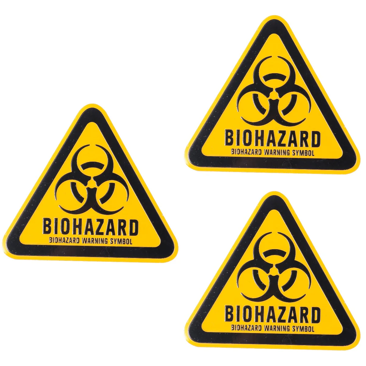 

3 Pcs Biochemical Logo Stickers Metal Signs Warning Self-adhesive Car Decals Symbol Aluminum Automobile Autobody