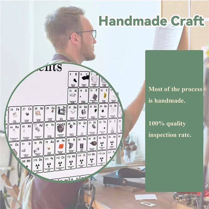 Periodic Table Desk Display Real Elements Kids Teaching Gifts Chemical Element Acrylic desk decor ornament crafts miniature figurines resin crafts resin ornaments