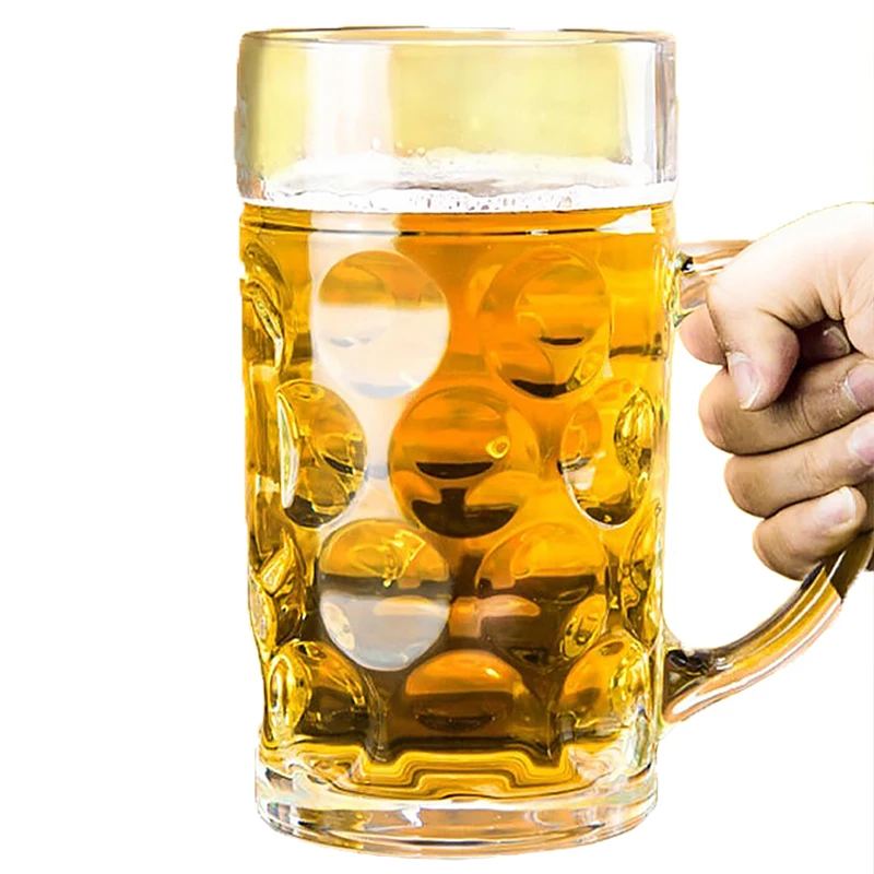 1000ml Beer Glasses Mug Large Capacity Thick Beer Mug Glass Crystal Glass  Cup Transparent With Handle For Club Bar Party Home - Glass - AliExpress