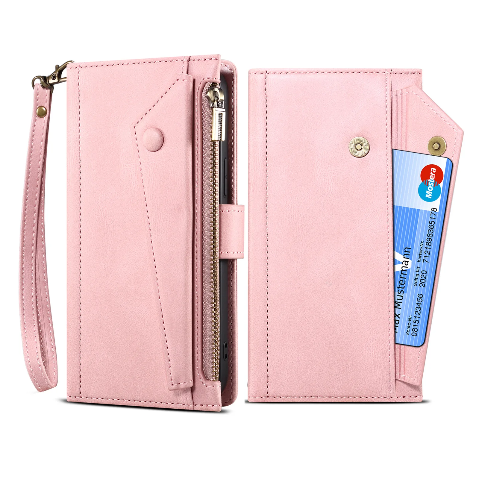 

Luxury Leather Wallet Holder Crossbody Phone Cases For Iphone 15 14 13 12 Pro Max Plus Strap Magnetic Stand Book Flip Cover Case