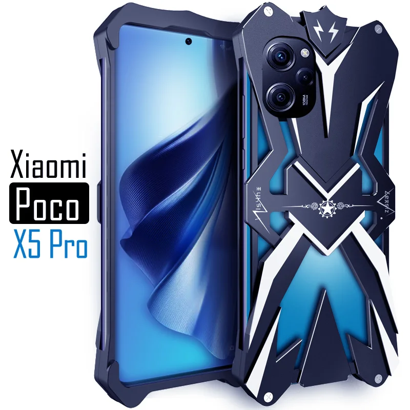 Original Zimon Luxury Thor Heavy Duty Armor Metal Aluminum Phone Case Covers For Xiaomi Poco F5 X5 Pro Bumper Cover Cases
