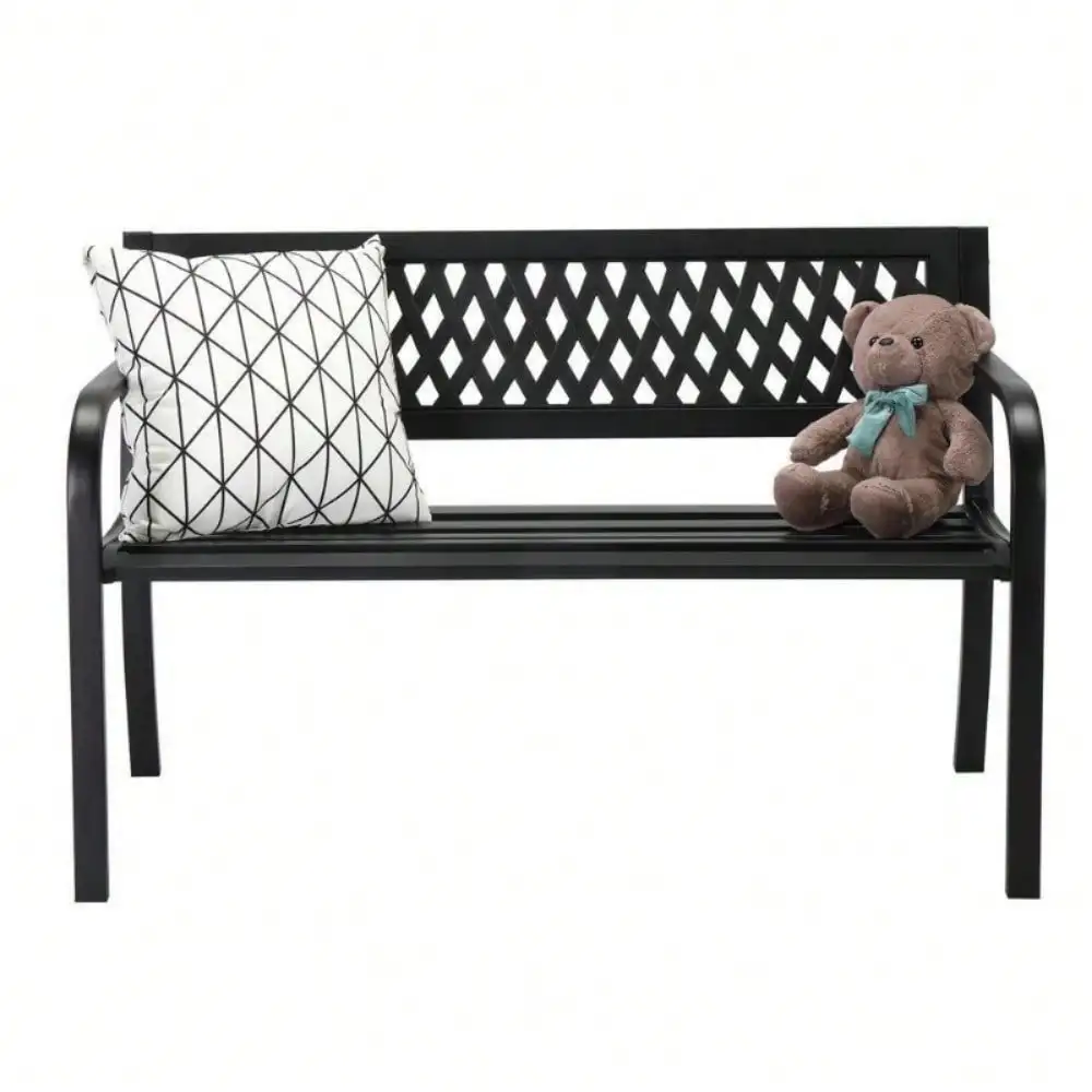 Weather-Resistant Garden Bench with PVC Backrest 6