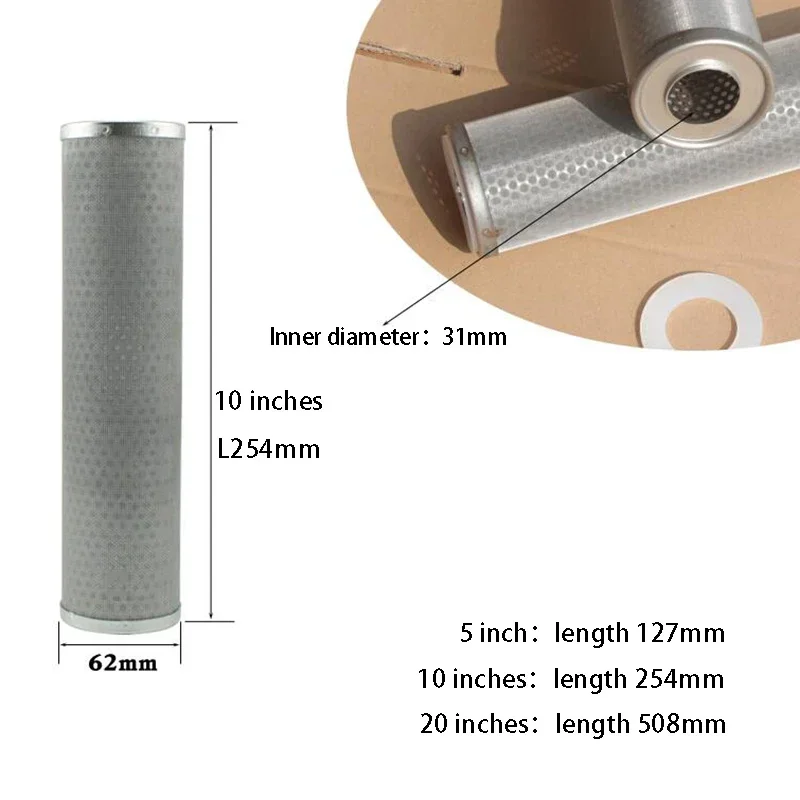 washable water filter element parts replacement High temperature resistance water purifier filter candle 5/10/20"stainless steel water filter element
