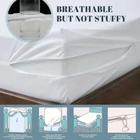 Waterproof Zipper Mattress Full Package, Protective Cover, Machine Washable, Monochromatic 2