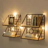 Wall Mounted Shelves Without Drilling Wood Hanging Shelf For Living Room Bedroom Storage Basket Wall Decoration Rack Organizers 4