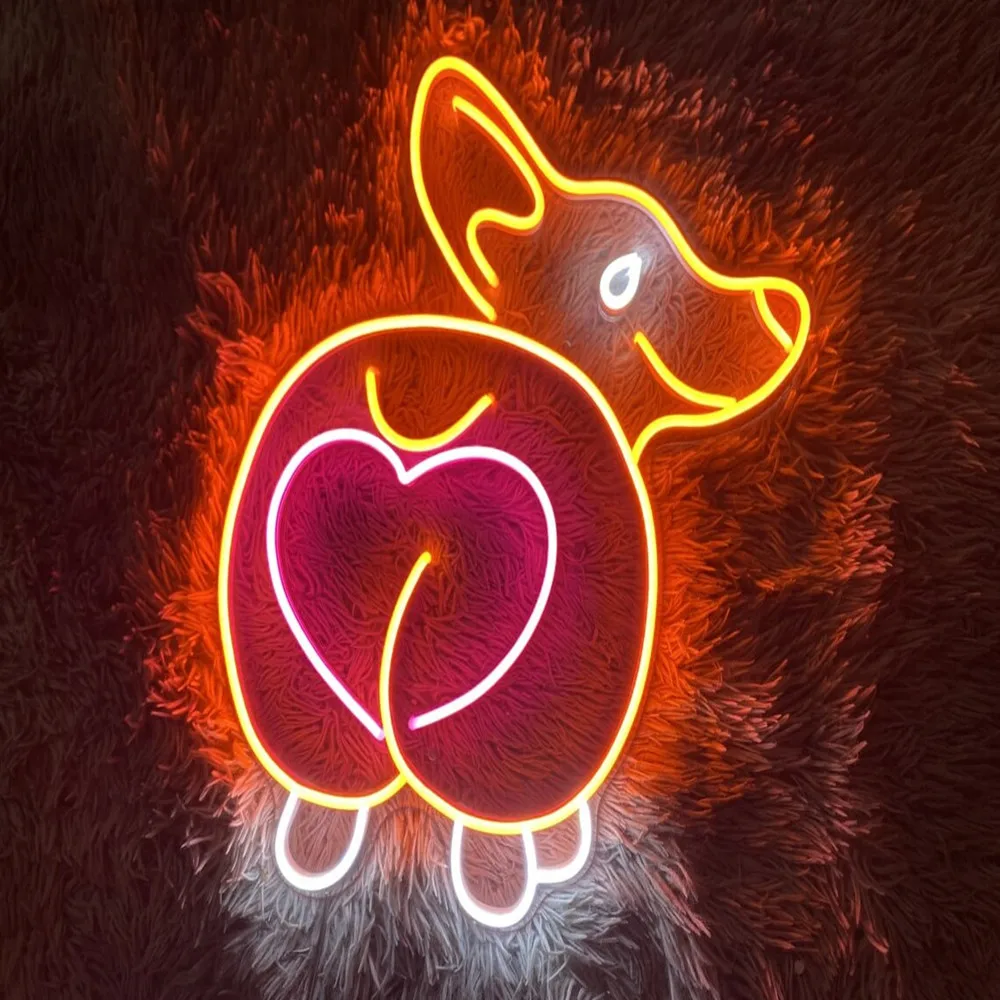 Corgi LED neon sign,Custom Your Pets Neon Signs Led Light Sign，Bedroom Home Room Pet Shop Wall Decor Personalized Gifts