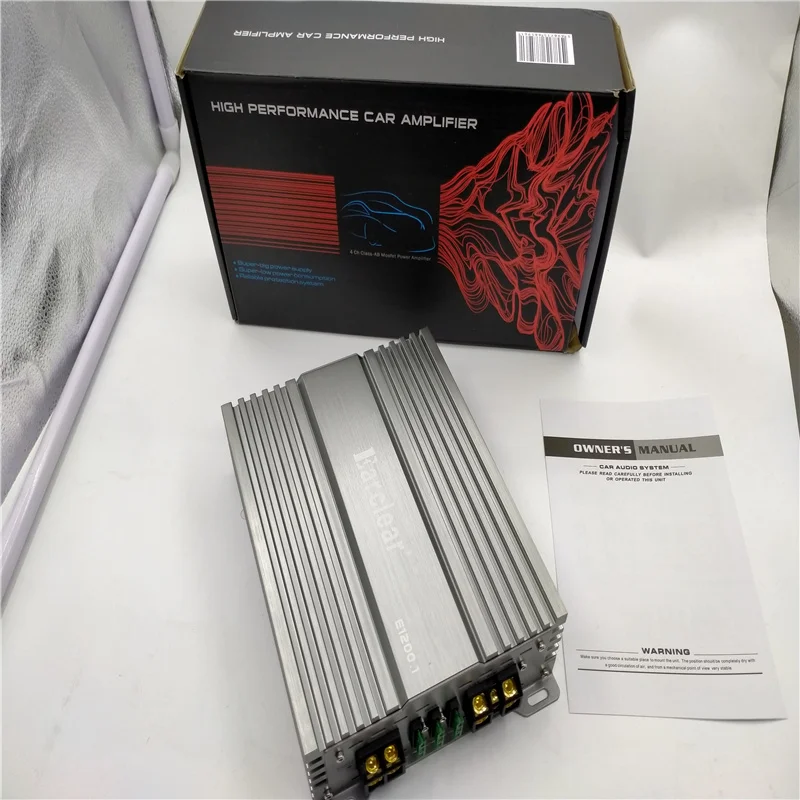 차량용 오디오 이어 클리어 스피커 파워 자동차 앰프, AMP RMS 2 채널, 독일산 블랙, E1200.1, 무료 배송, 1