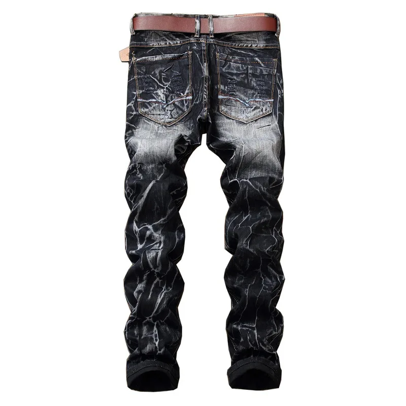 Ripped Holes Distressed Slim Fit Men's Jeans