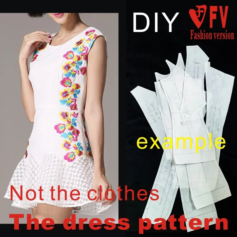 Clothing DIY The dress Dresses Sewing Pattern cutting drawing Women's Dress Sewing Template BLQ-93
