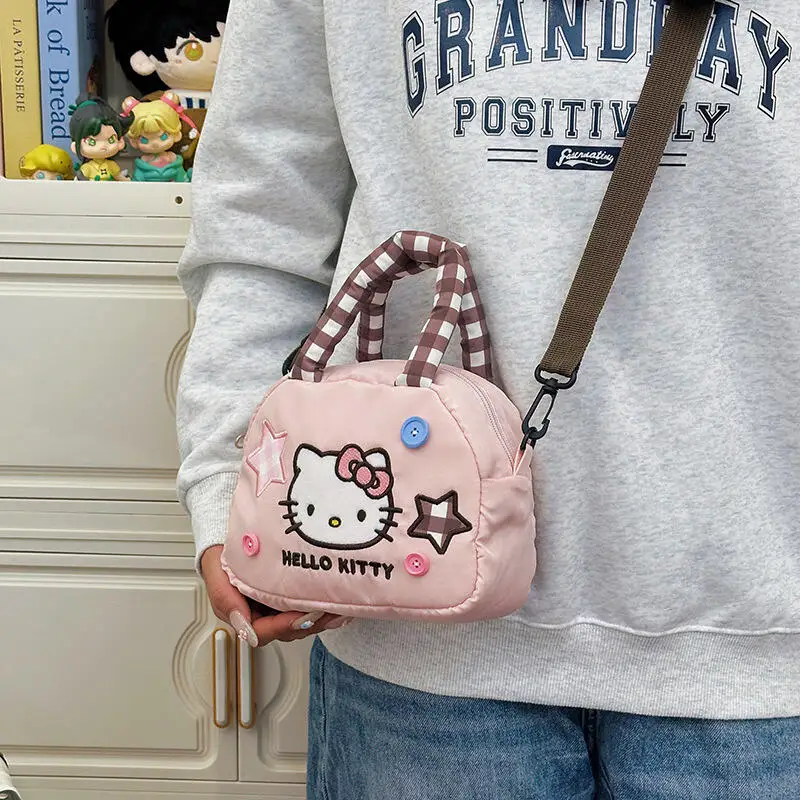 Cute Kitty Crossbody Bag Checkered Commuter Handbag, Creative Cartoon Shoulder Bag, Gift for Girlfriend 2